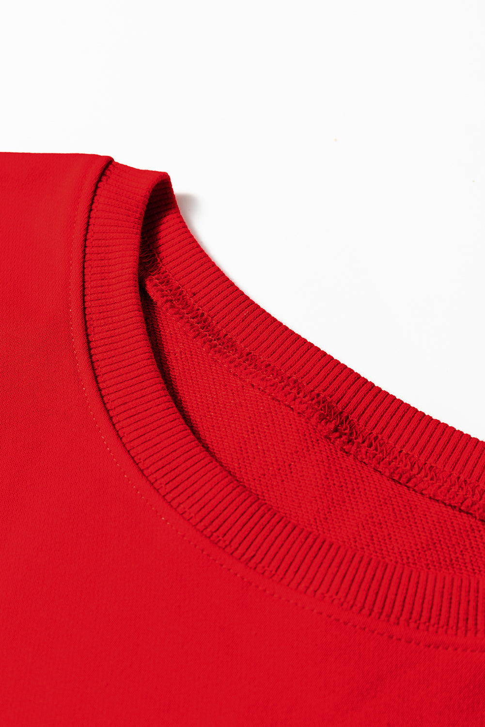 Vestido sudadera Fiery Red Varsity de corte recto con banda de contraste en las mangas