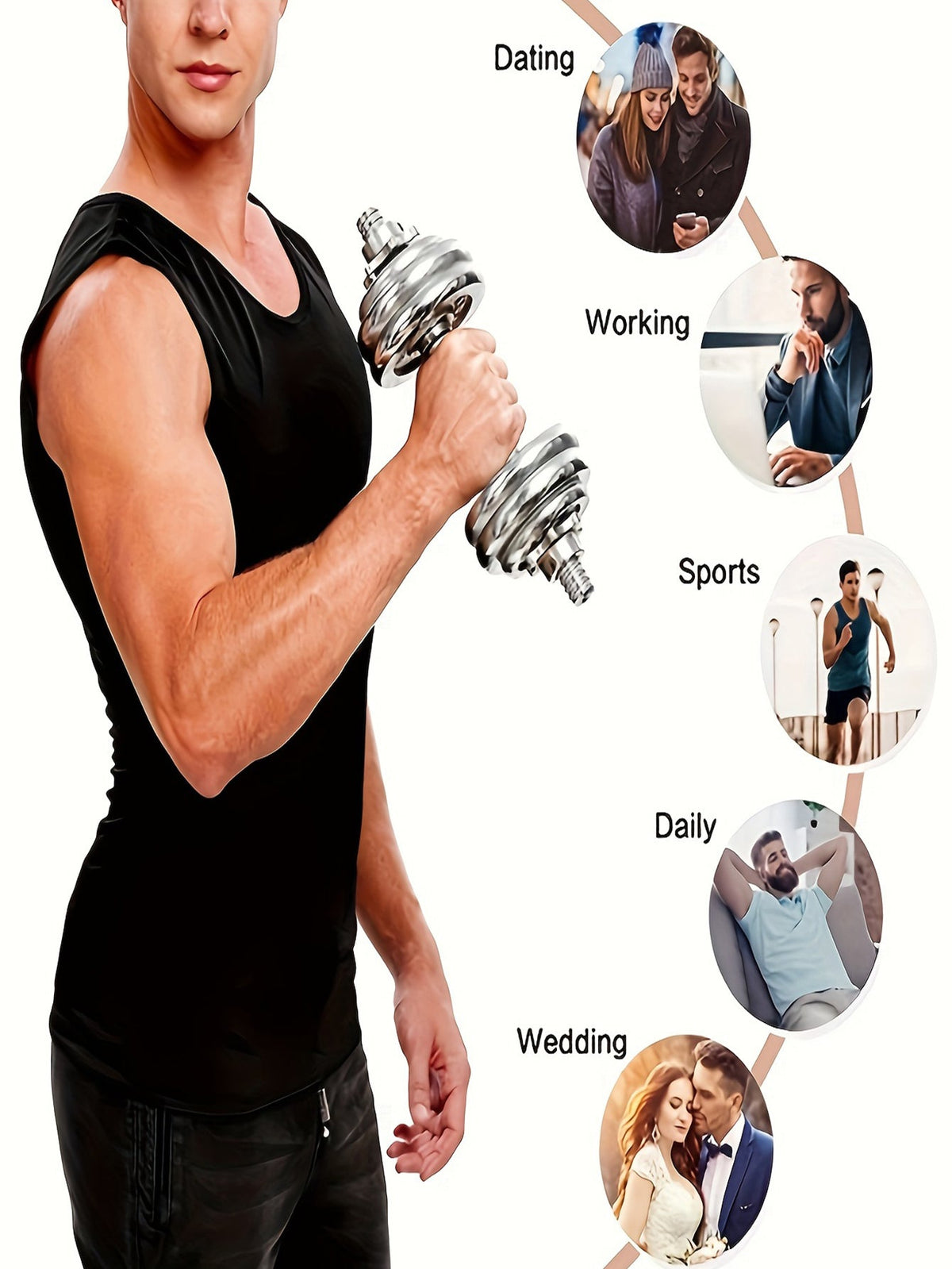 Sauna Sweat Vest Workout Tank Top Waist Trainer For Men Compression Workout Enhancing Vest