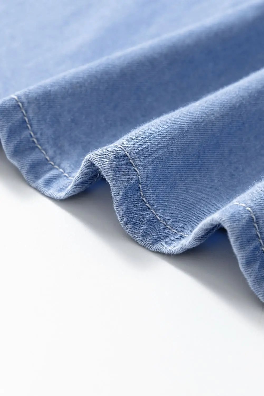 Dresses Love Salve Chambray Blue Dress Women's Daily Maxi Dress Deep V, Bracelet Sleeves