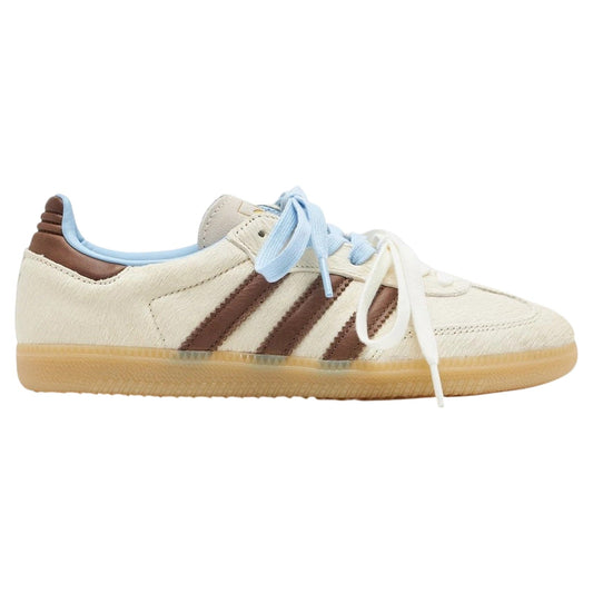 Adidas Samba OG Cream Dark Brown Blue Pony Hair (Women's)