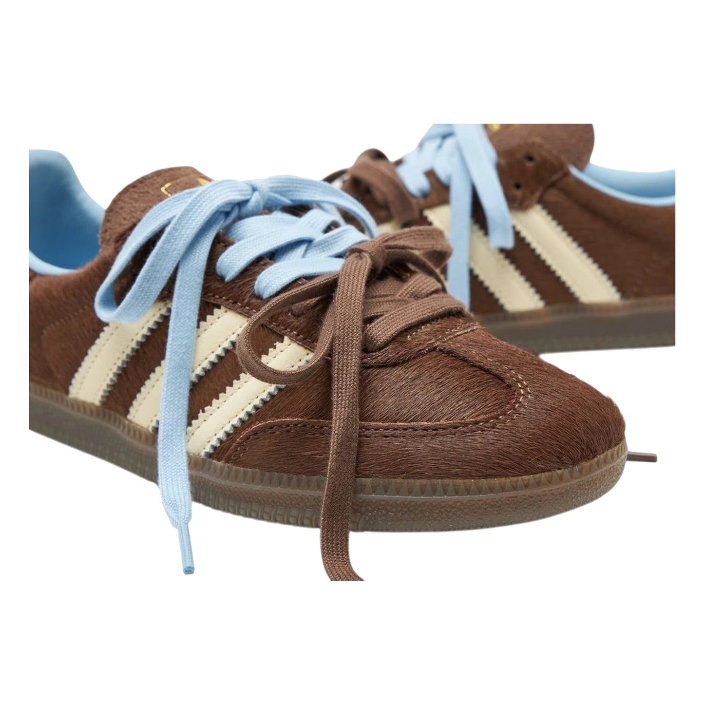 Adidas Samba OG Dark Brown Cream Blue Pony Hair (Women's)