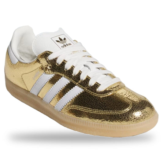 Adidas Samba OG Gold Metallic Cracked Leather (Women's)