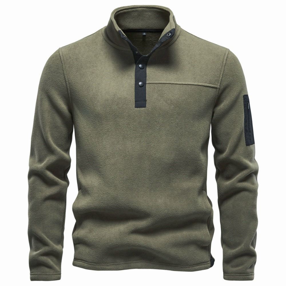 2026 Autumn Winter European And American Outdoor Sports Sweatshirt For Men, Cross-Border Trade Casual Men's Thick Pullover Fleece Sweatshirt