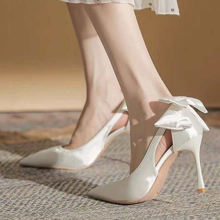 Bow Satin Stiletto Heels