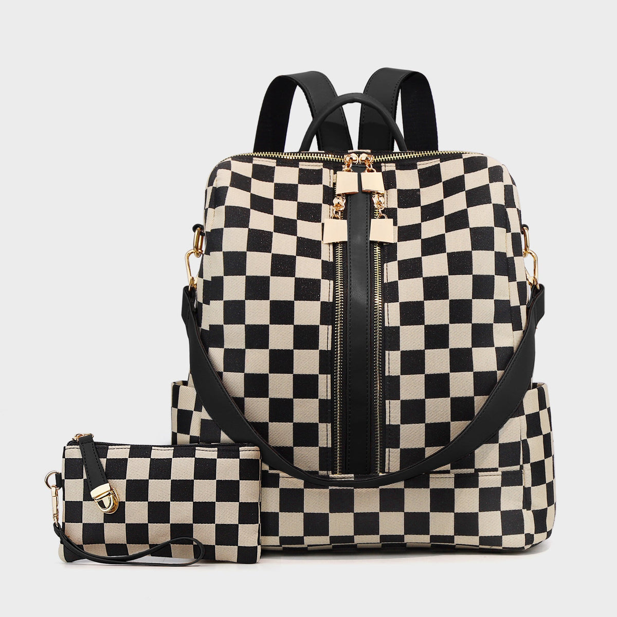 Checkered Backpack High-Capacity Womens Bag Moms Travel Backpack For Women