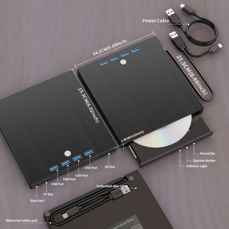 External DVD Burner TYPE-C Multi-function CD Disc Drive Extended Optical Drive