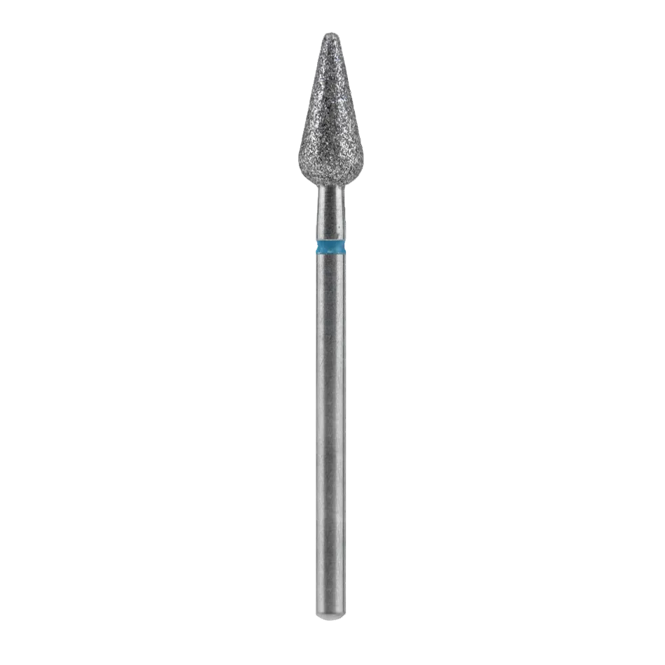 STALEKS - Diamond nail drill bit, "Pointed Pear", blue, EXPERT 5/12 mm (FA100B050/12)