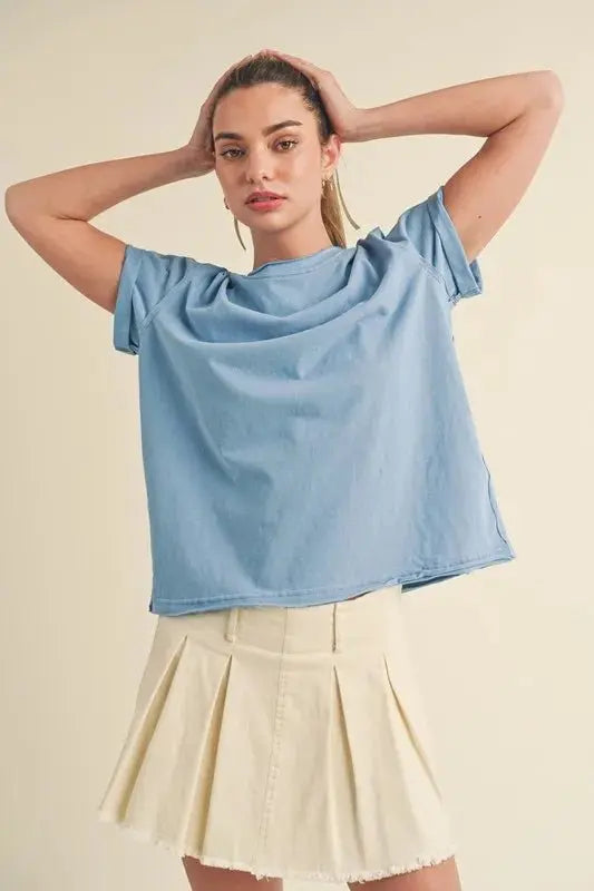T-Shirt - Exposed Seam - Round Neck Short Sleeve