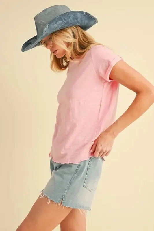 Women's T-Shirt T-Shirt - Lettuce Edge Round Neck Short Sleeve - Women's