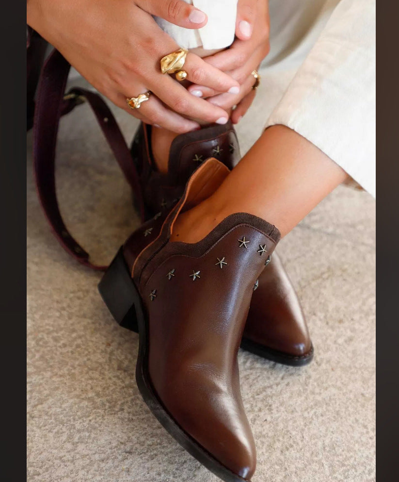 Women's Ankle Boots With Metal Decoration