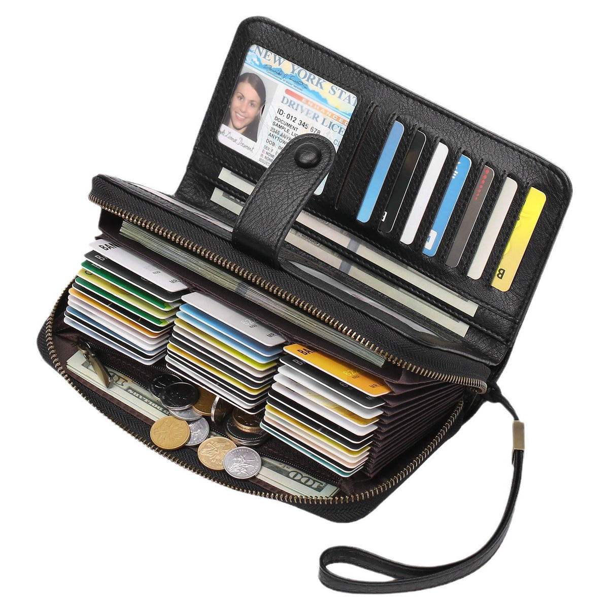Expanding Card Holder Women's Long Wallet Passport Bag