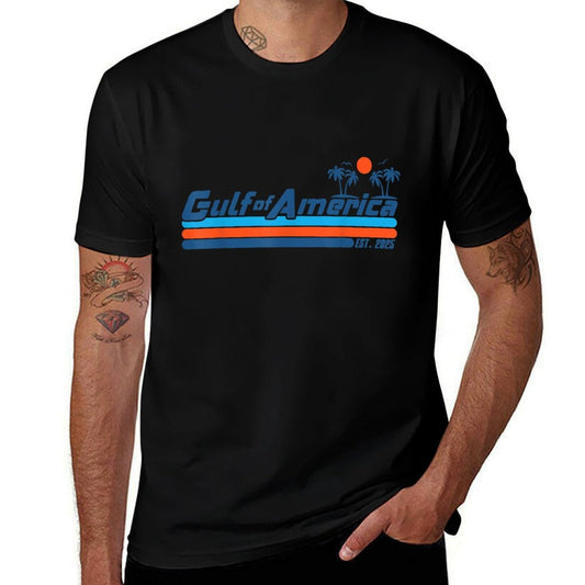 Camiseta Texturizada Jaspeada Retro Vintage de Playa para Hombre y Mujer Golfo de EE. UU. América Est 2025