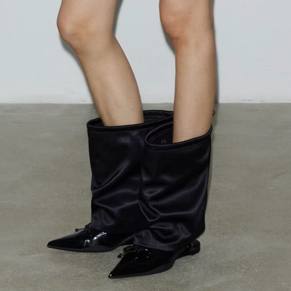 Women's Niche-design Black Wedge Ankle Boots