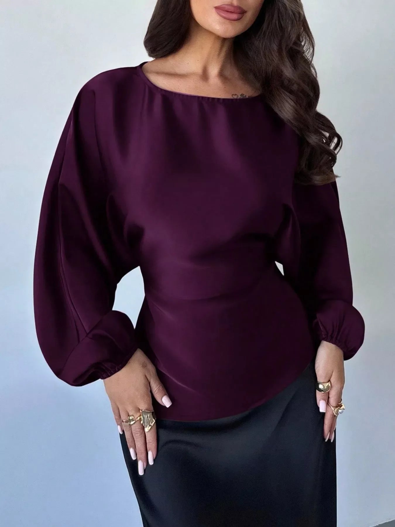 Polka Dot Round Neck Blouse