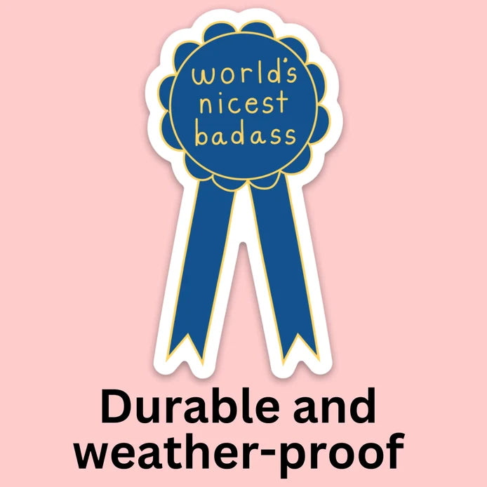 "World's Nicest Badass" Medal - Bumper Sticker