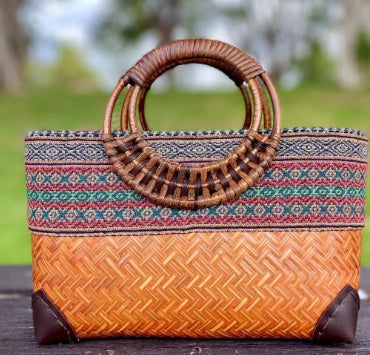 Women's Ethnic Style Bamboo Woven Handbag