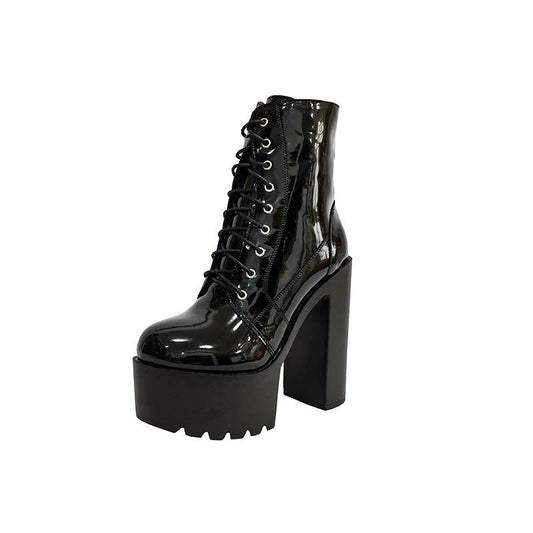Women's Ultra-high Heel Chunky Heel Waterproof Platform Thin Boots