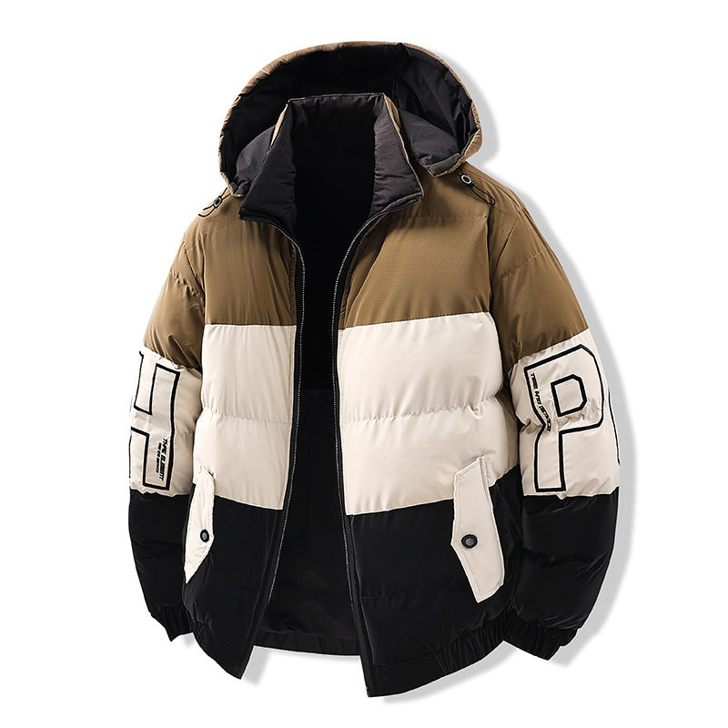 Chaqueta reversible de algodón estilo euroamericano con bloques de color