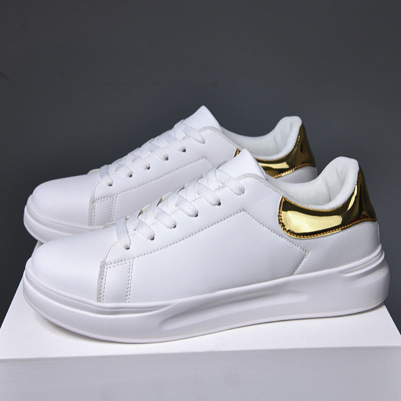 Extended-Size White Leisure Sneakers