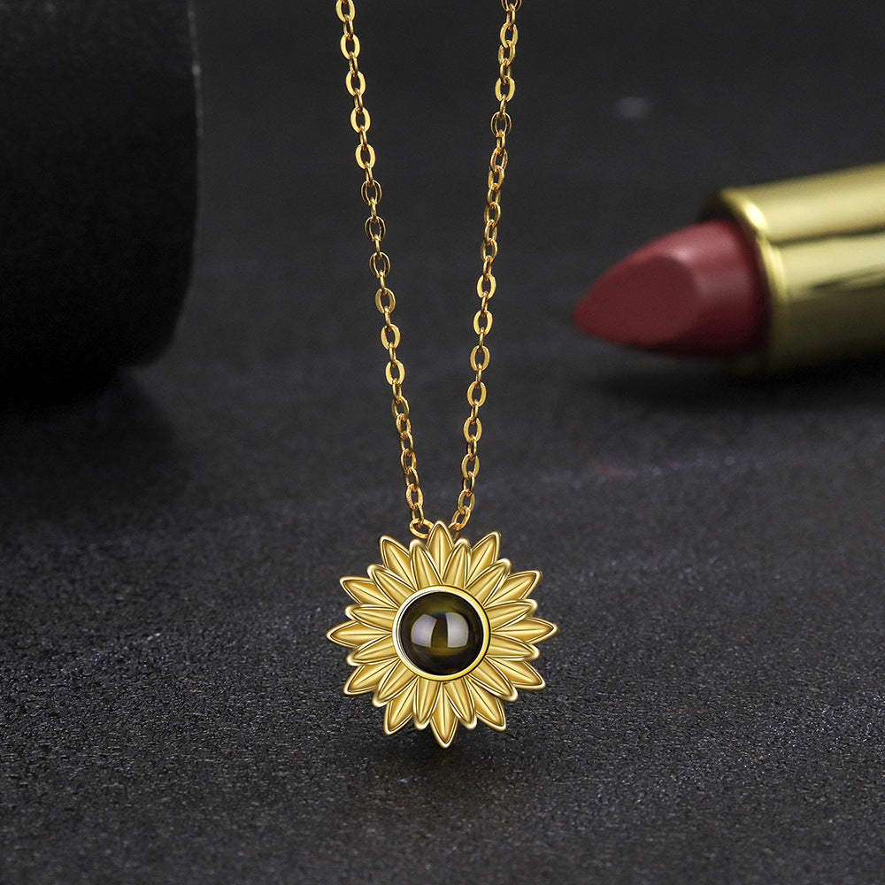 S925 Sterling Silver Sunflower Necklace