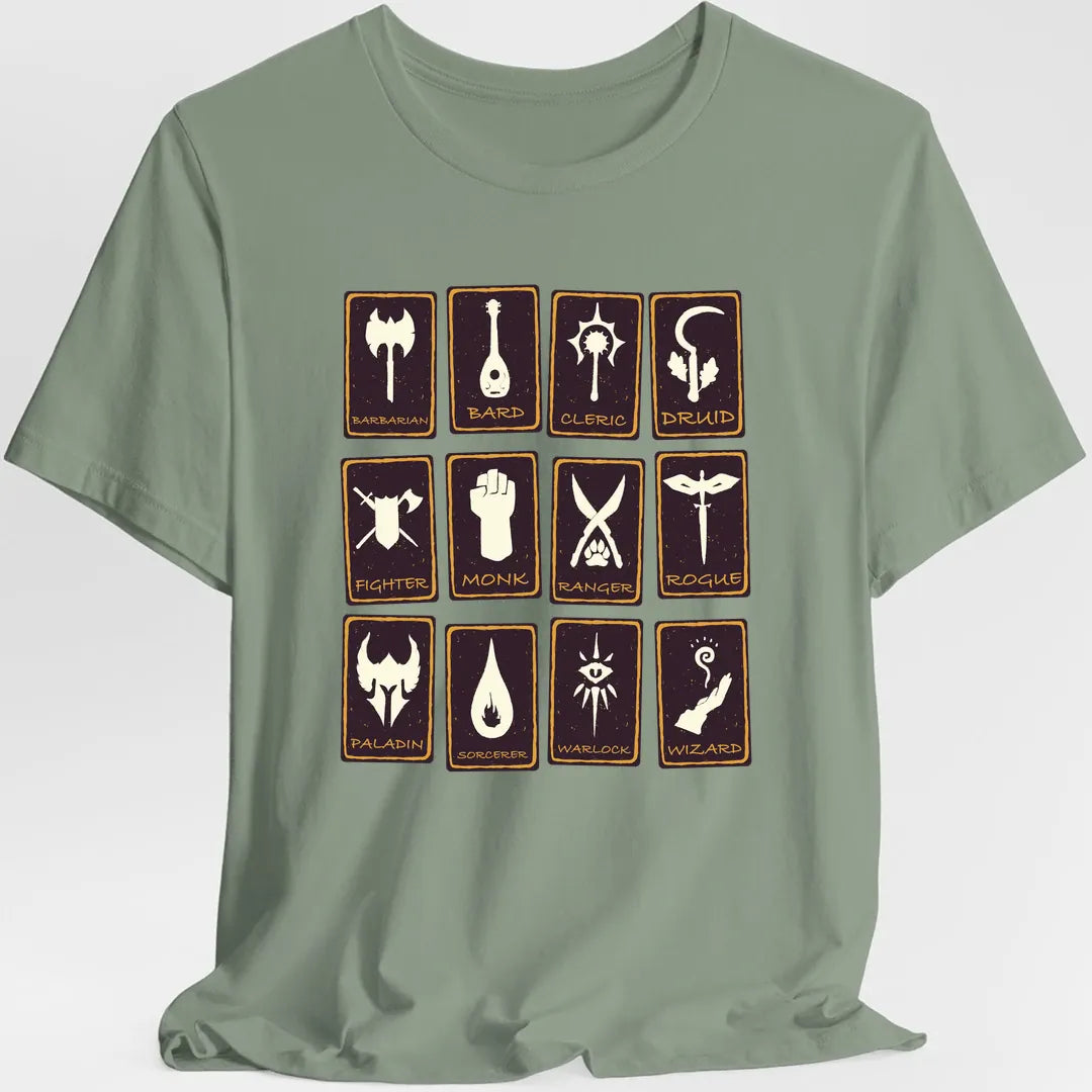 All D&D Classes Tarot T-Shirt