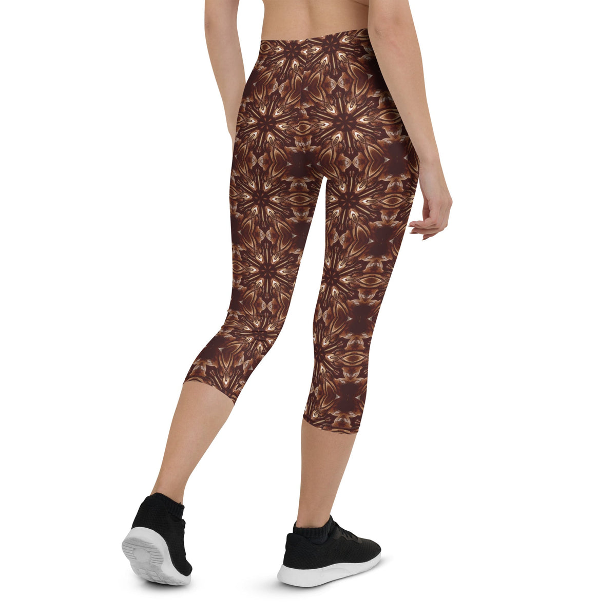 Steamy Brown Steampunk Super Soft Capri Leggings