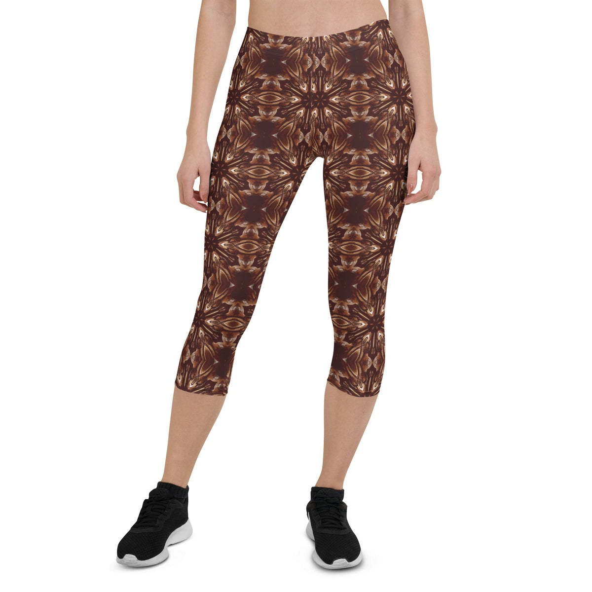 Steamy Brown Steampunk Super Soft Capri Leggings