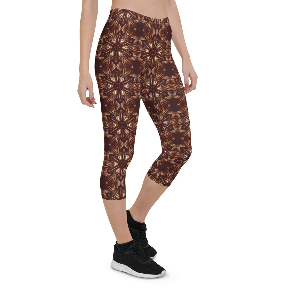 Steamy Brown Steampunk Super Soft Capri Leggings