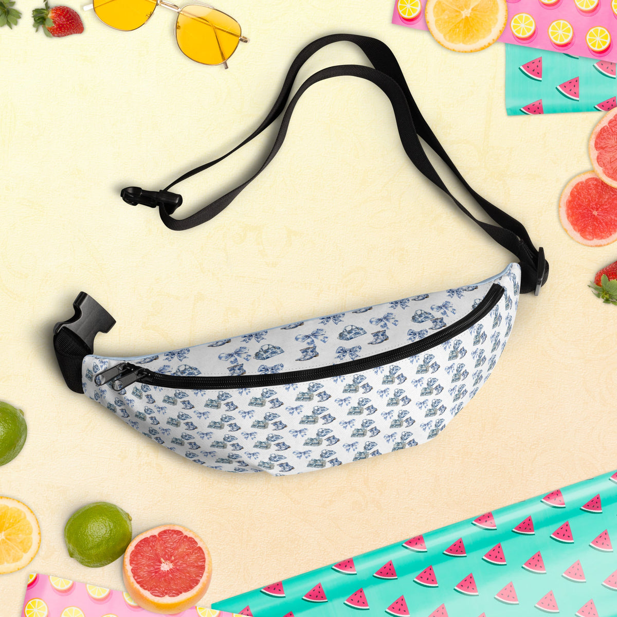 Blue Toile Vintage Fanny Pack