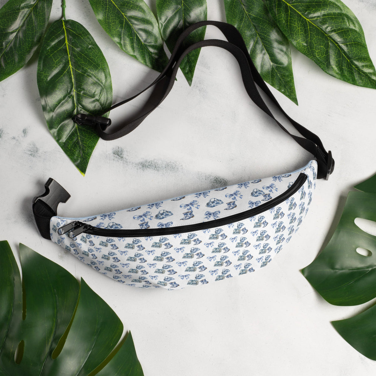 Blue Toile Vintage Fanny Pack