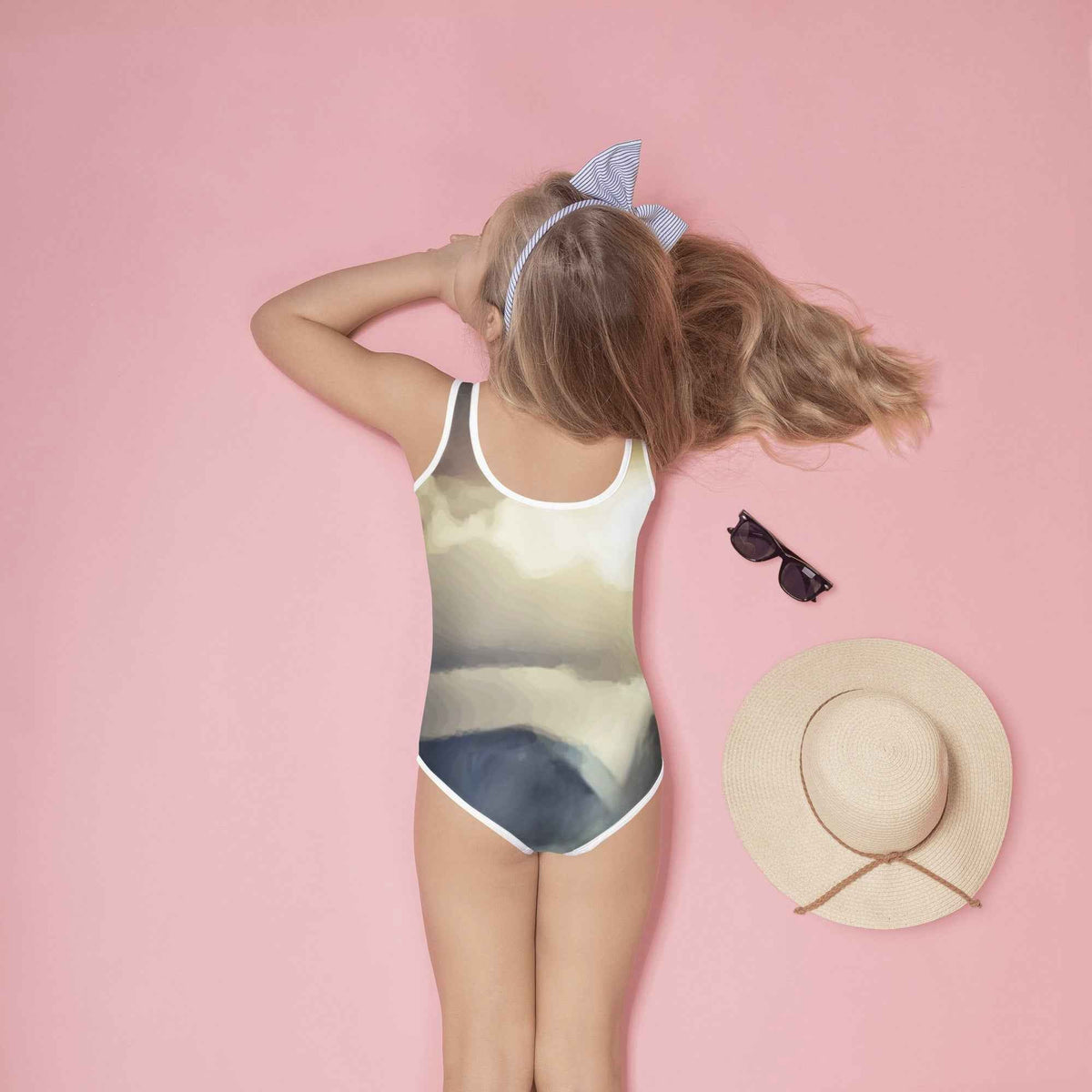 Wild Black Horse All-Over Print Kid's Swimsuit