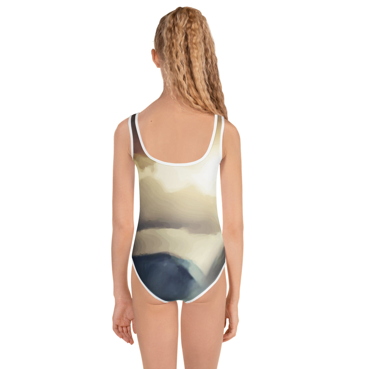 Wild Black Horse All-Over Print Kid's Swimsuit