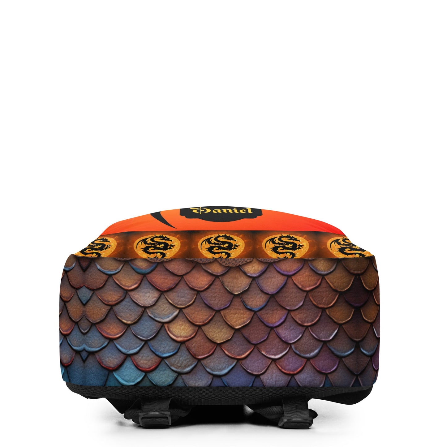 Red Fire Dragon Printed Backpack with Custom Name