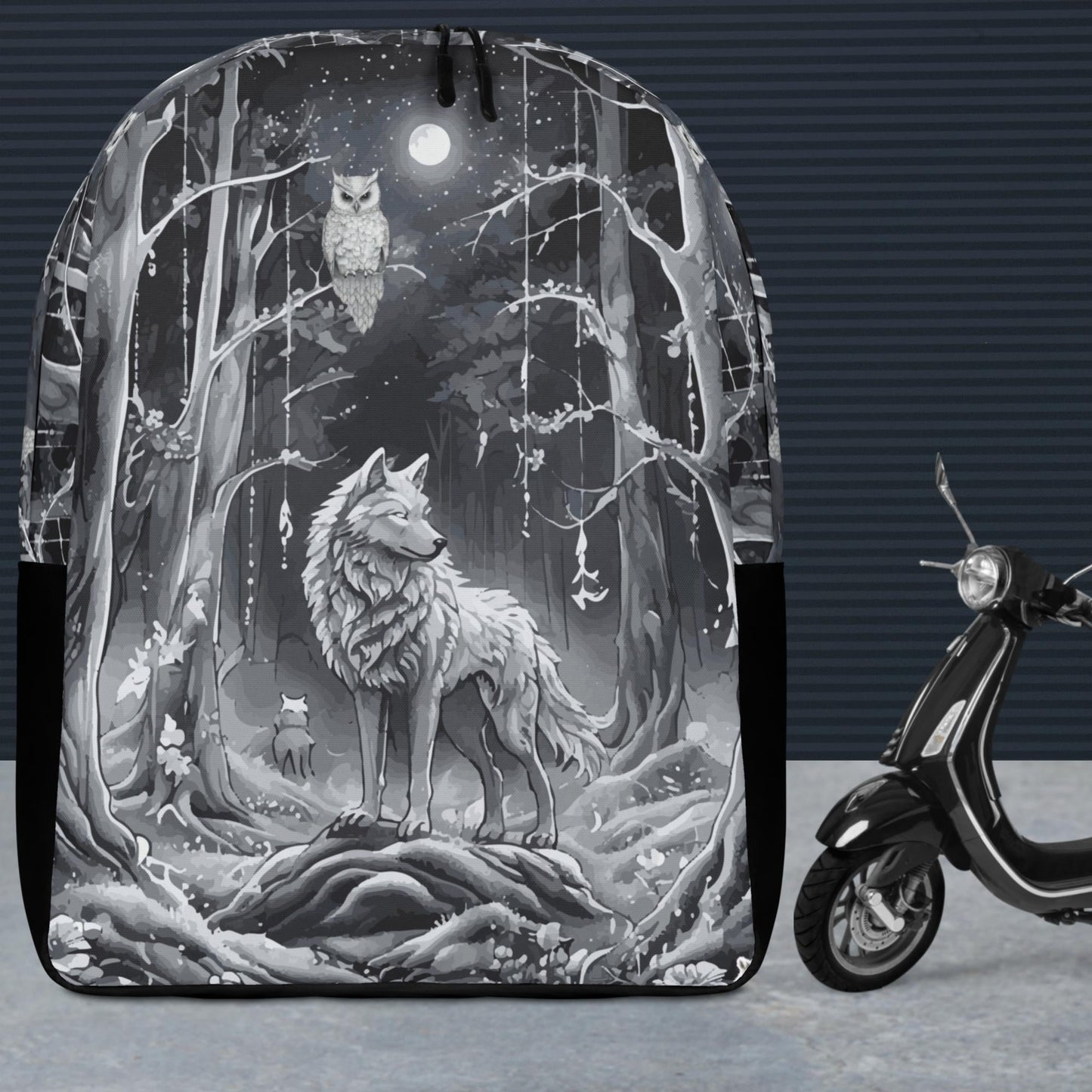 Ethereal Wolf in the Moon Light All Over Print Backpack