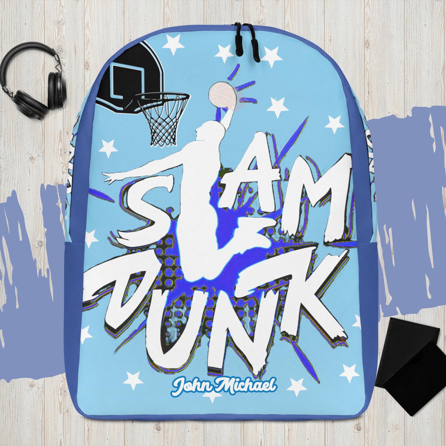 Slam Dunk Basketball Printed Backpack with Custom Name