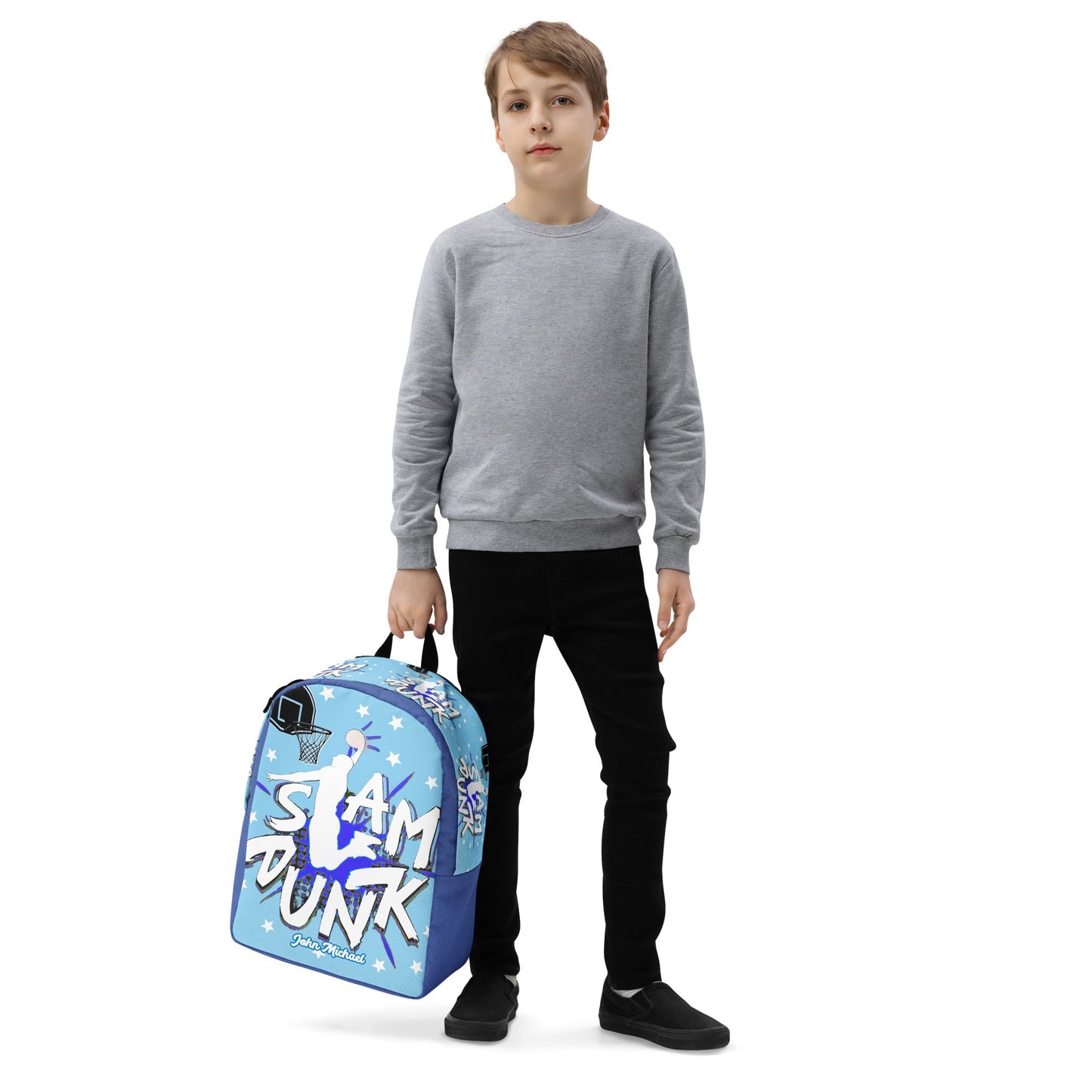 Slam Dunk Basketball Printed Backpack with Custom Name