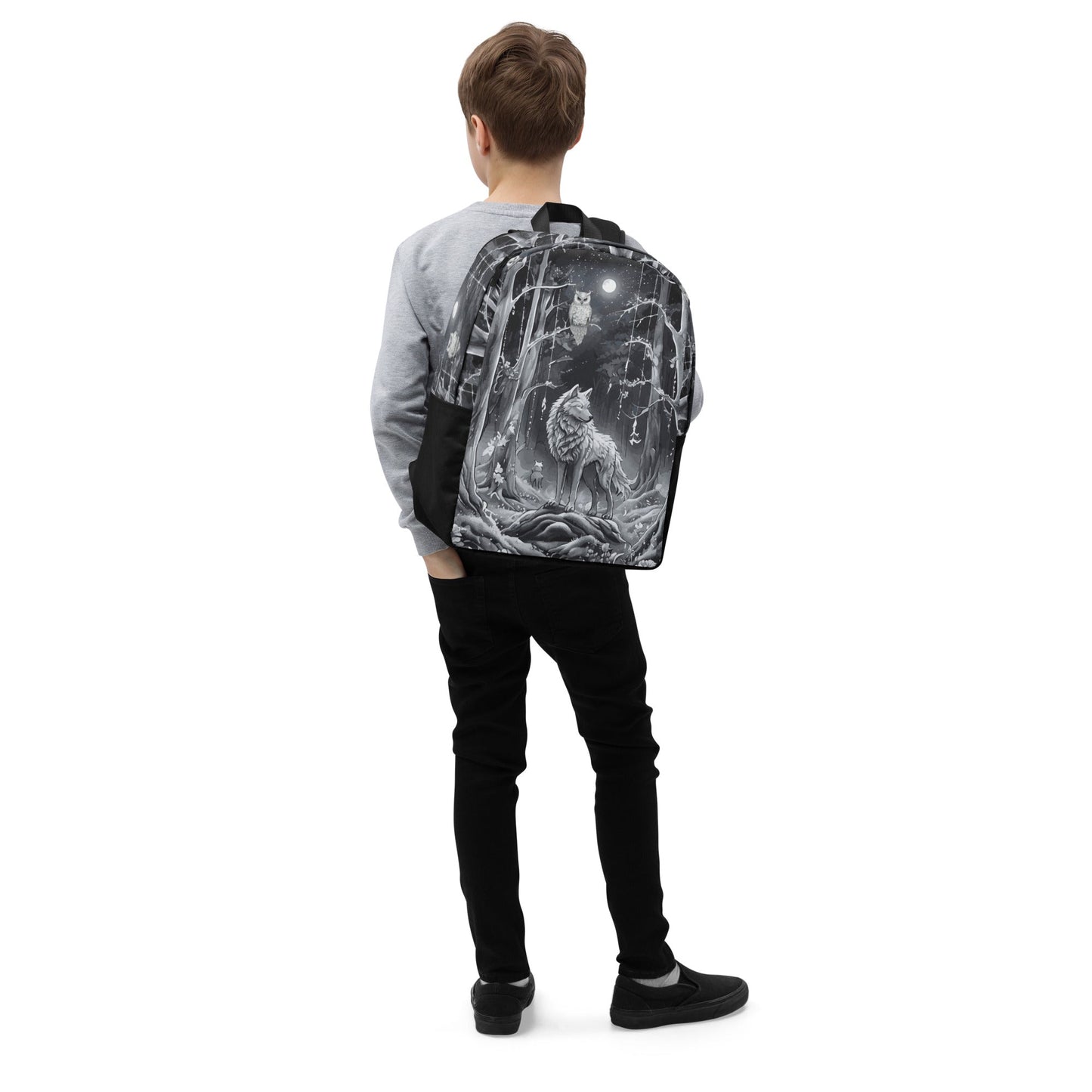 Ethereal Wolf in the Moon Light All Over Print Backpack