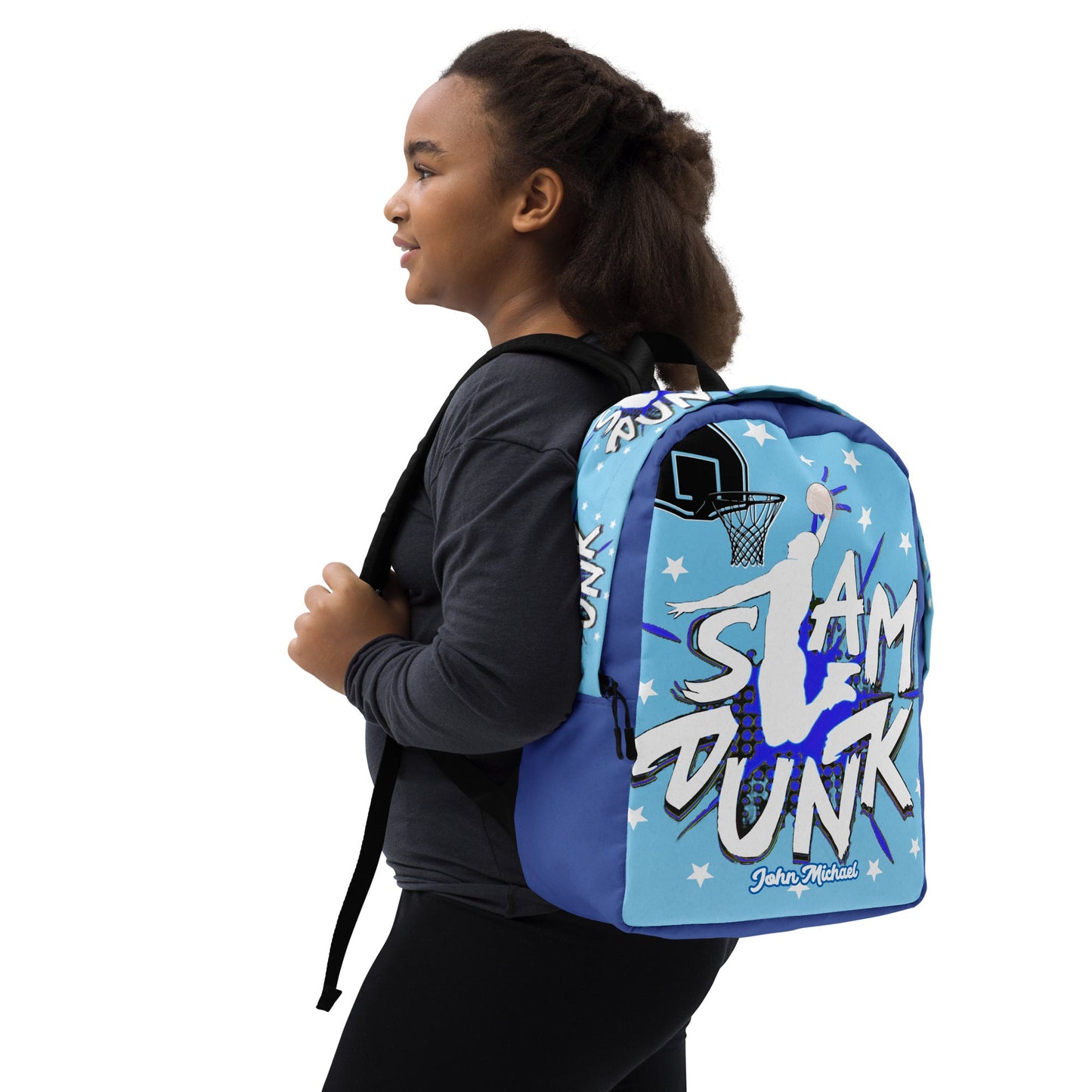 Slam Dunk Basketball Printed Backpack with Custom Name