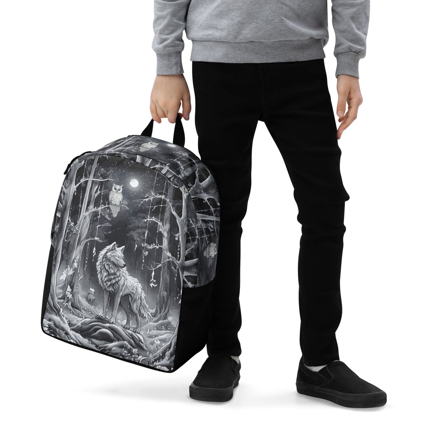 Ethereal Wolf in the Moon Light All Over Print Backpack