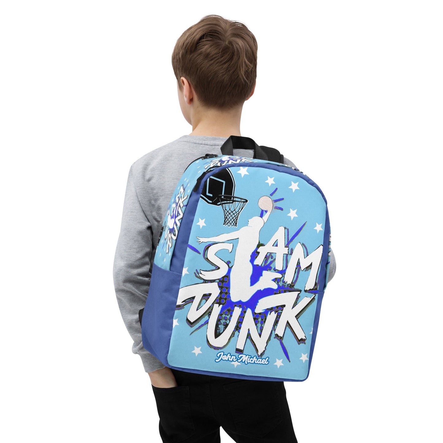 Slam Dunk Basketball Printed Backpack with Custom Name