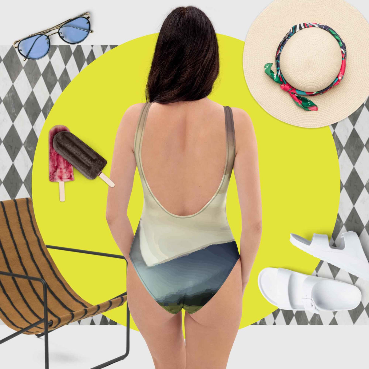 Wild Black Horse One-Piece Swimsuit