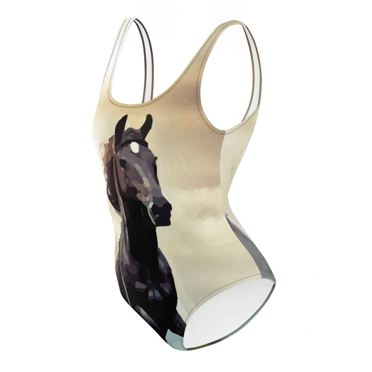 Wild Black Horse One-Piece Swimsuit