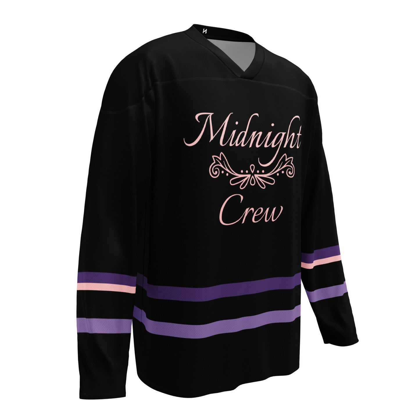 Women’s Black & Purple “Midnight Crew” Recycled Hockey Fan Jersey Premium Moisture-Wicking, Streetwear Style