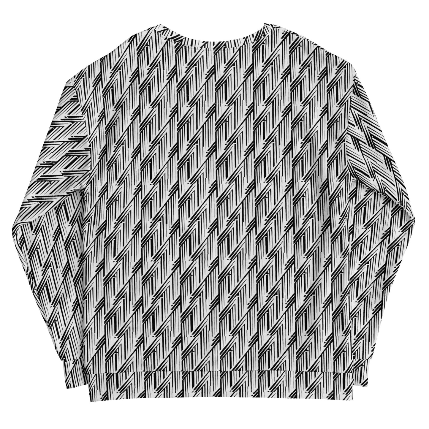 Glitch Stripe Sweatshirt | Black & White Neo-Futurist Unisex