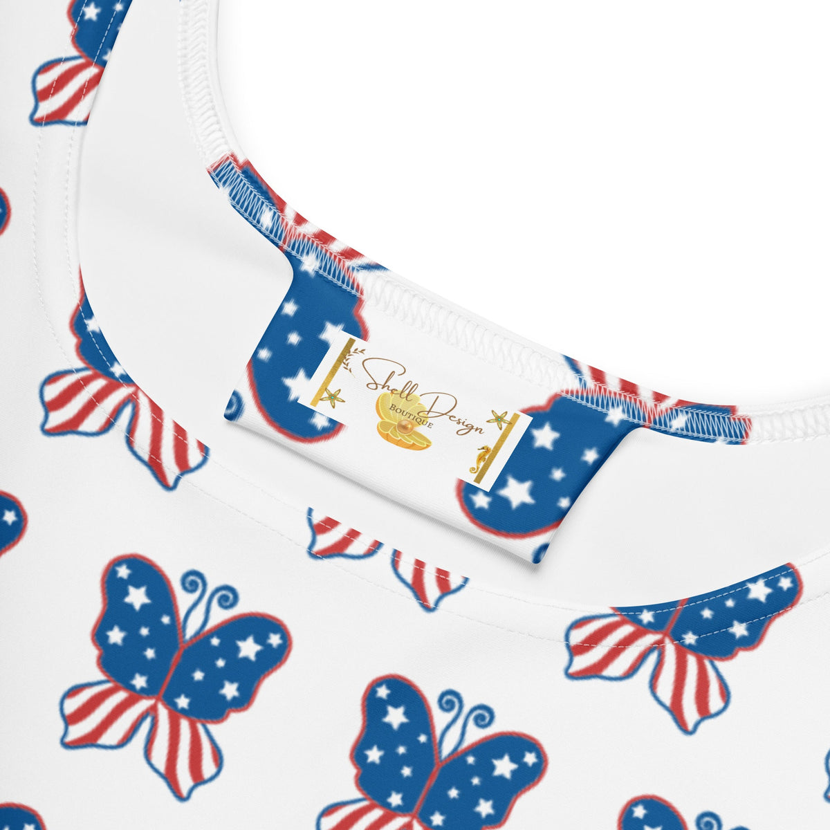 USA Red White & Blue Patriotic 4th of July Short Skater Dress