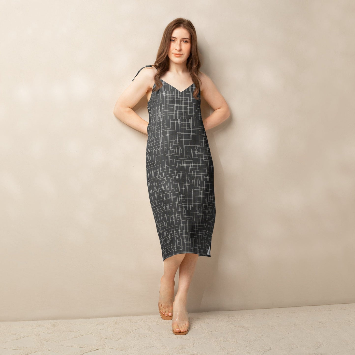 Architectural Silence Midi Dress | Minimalist Geometric Design