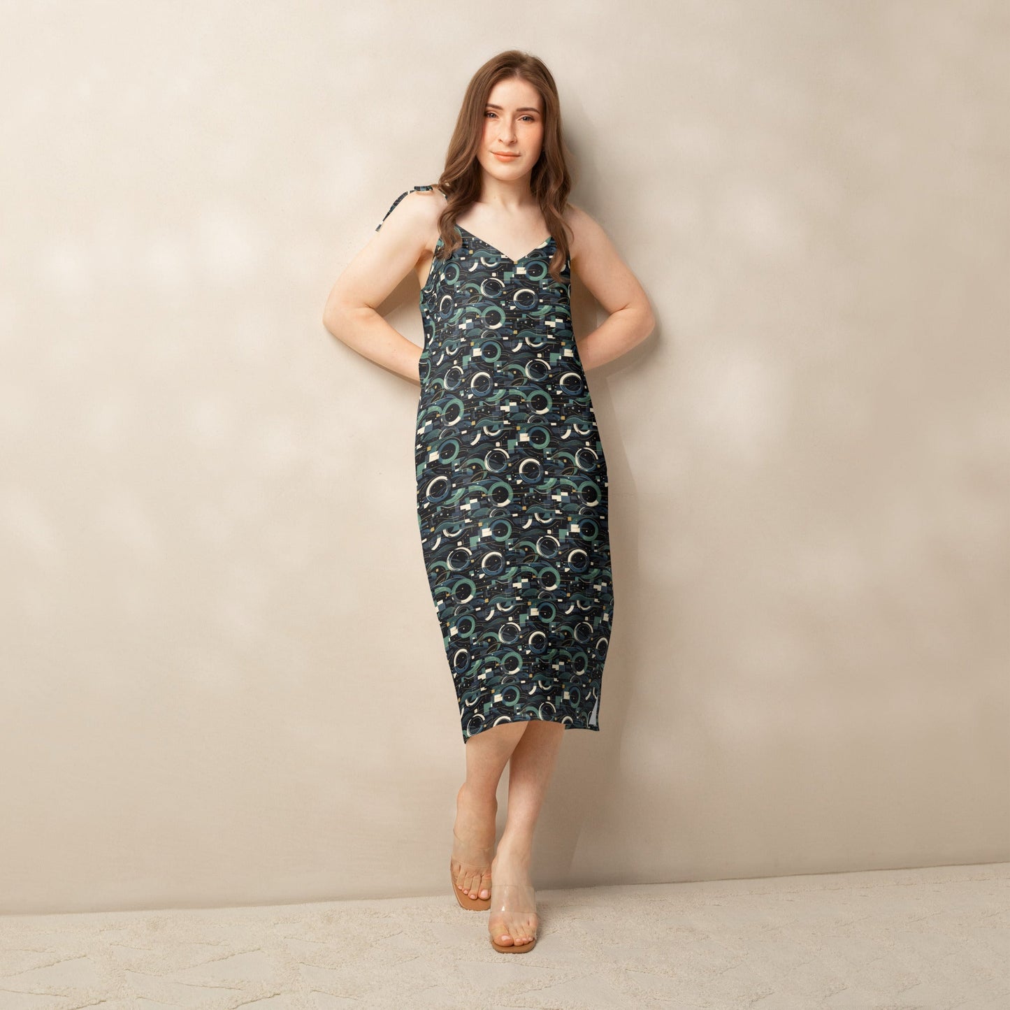 Modern Geometric Midi Dress | Contemporary Statement Design