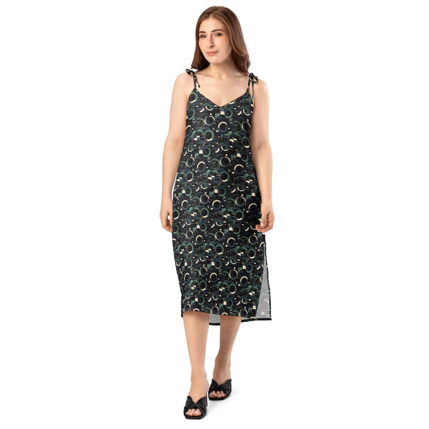 Modern Geometric Midi Dress | Contemporary Statement Design