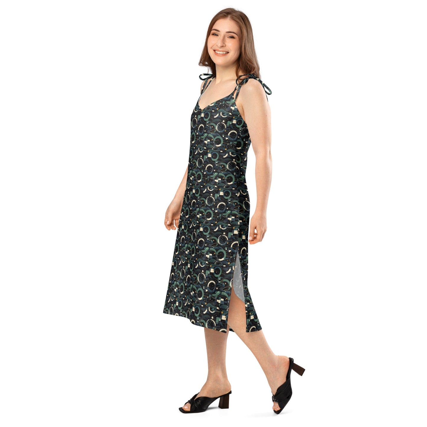 Modern Geometric Midi Dress | Contemporary Statement Design
