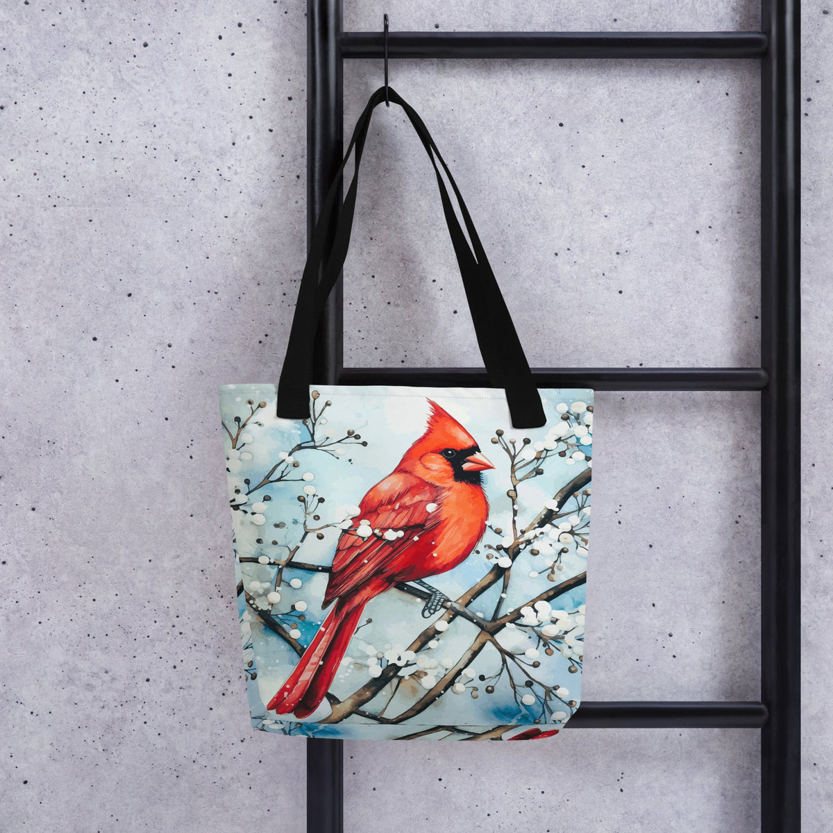 Red Bird in the Snow Tote Bag